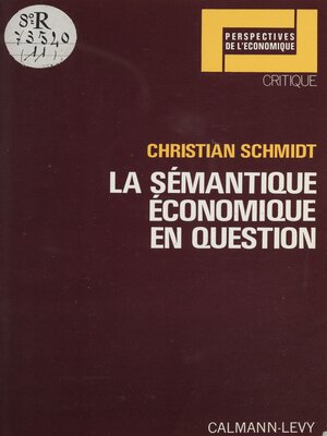 cover image of La Sémantique économique en question